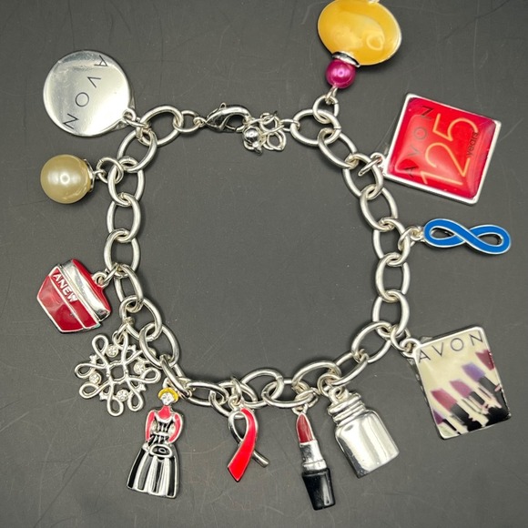 Vintage Avon Enameled Charm Bracelet - Picture 1 of 4